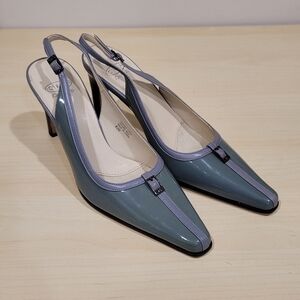 Sz 8.5 Joan & David Circa Leather Slingback Heels